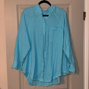 Aerie gauze button down